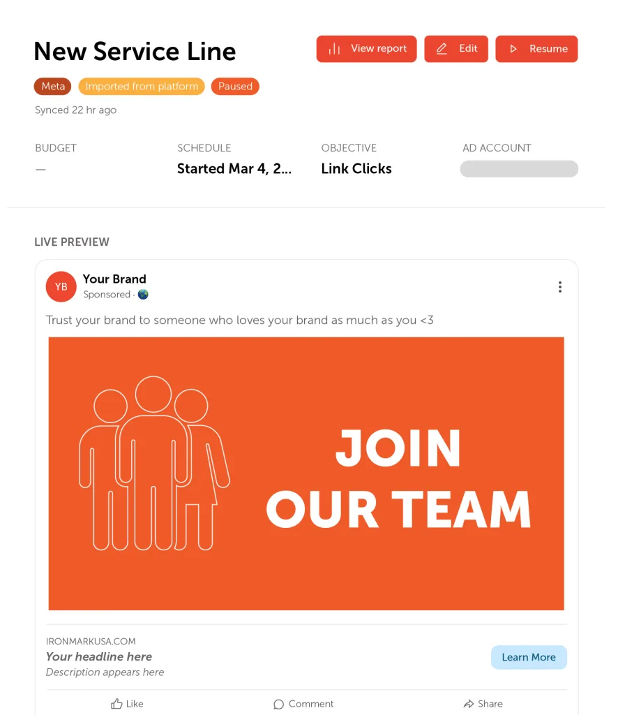 Ignition AI campaign management interface