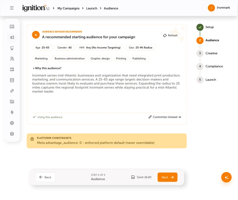 Ignition AI audience advisor