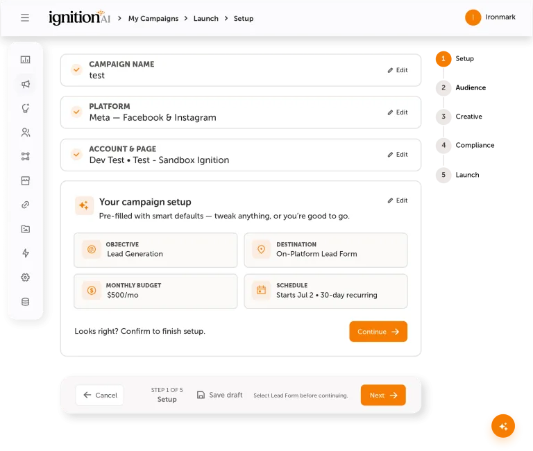 Ignition AI interface screenshot